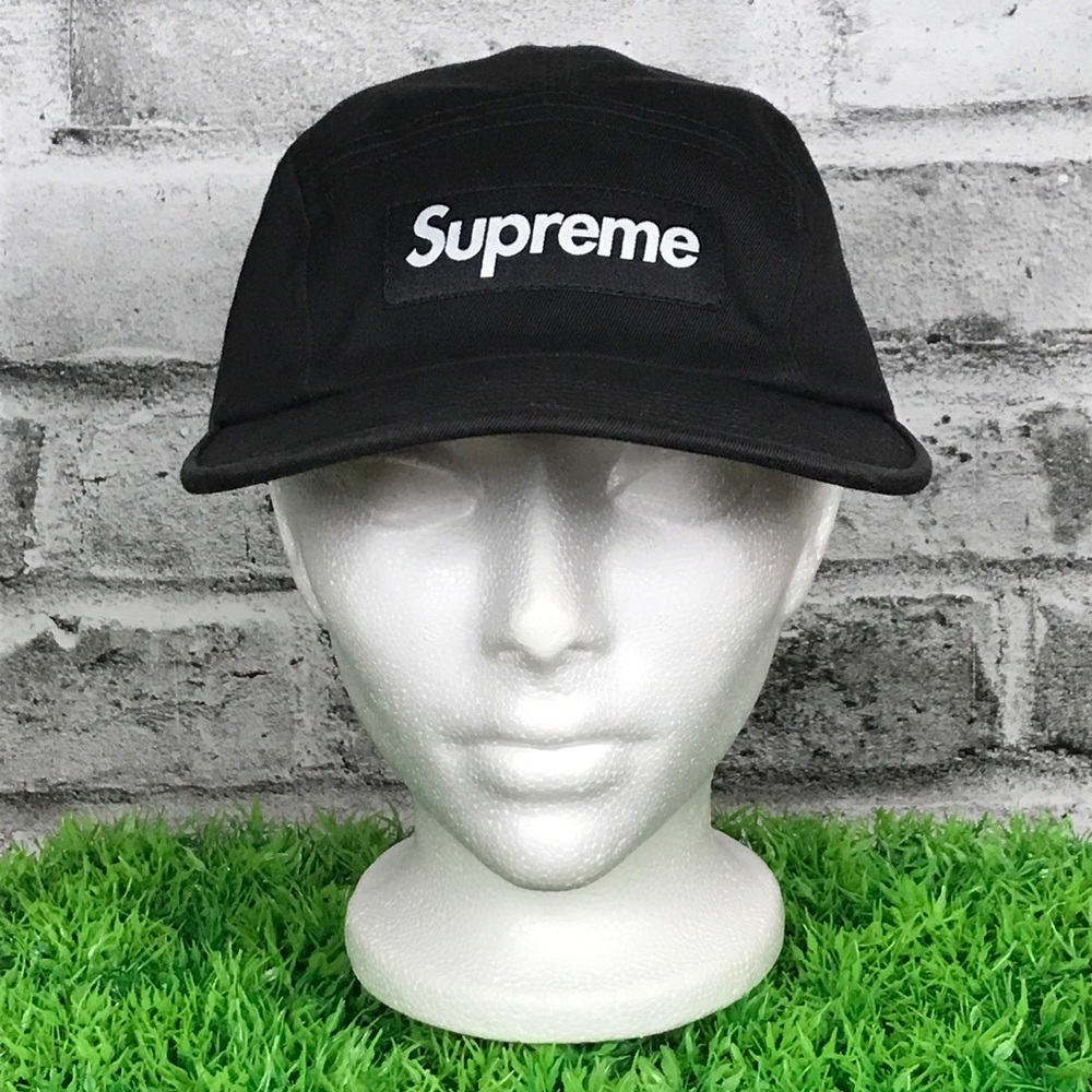 Supreme Black Hat with White Logo